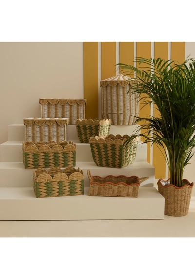 Tr Knit Dekoratif Sepet Organizer 25x25x22 Cm Kahverengi Diğer