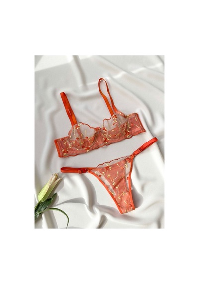 La Linaa Flora Portakal Kadın Bralet Takım Turuncu - 609788300 Turuncu