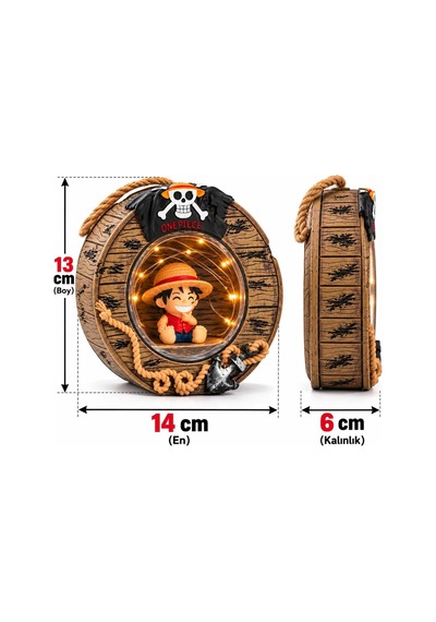 One Piece Monkey D. Luffy Varil Tasarımlı Led Işıklı Biblo & Gece Lambası Luffy Luffy