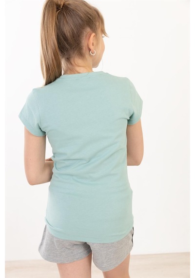 Brz Kids Palmiye Baskılı Kız Çocuk T-shirt-aqua Sea Mavi