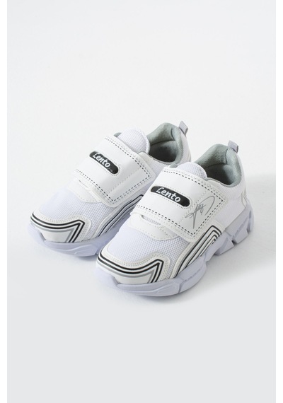 Adımist Çocuk Unisex Rahat Ortopedik Taban Cırtlı Hafif Sneaker Spor Ayakkabı Lento Cırtlı Beyaz