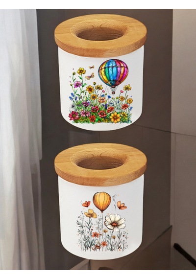 Balon 2'li Kalemlik - Çok Güzel Kalemlikler, Çok Kullanışlı Kalemlik, Çöp Kovası Kalemlik Beyaz