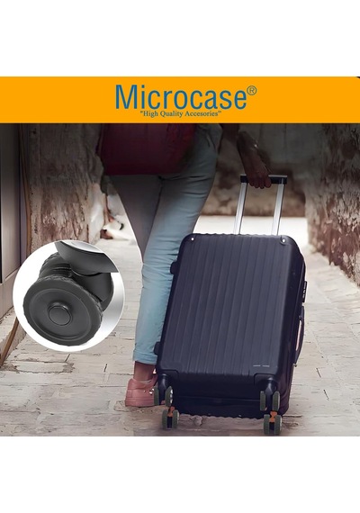 Microcase Silikon Aşınmaya Dayanıklı Ses Önleyici Bavul Tekerlek Kılıfı Tırtıklı Kalıp-al4549 4 Adet Siyah