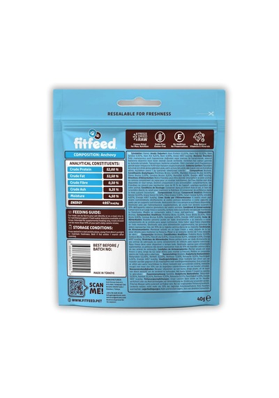 Freeze-dried Çiğ Hamsi Kedi Ödül Maması 40g