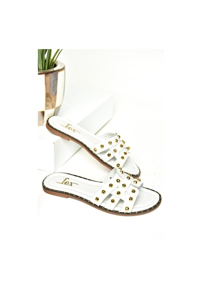 Fox Shoes U291100003 Beyaz Hakiki Deri Kadın Terlik Beyaz-hakiki Deri Çok Renkli