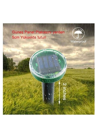 Solar Güneş Enerjili Haşerat Kovucu & Köstebek Yılan Akrep Fare Kovucu & Etkili Yöntem & Toprağa Saplamalı