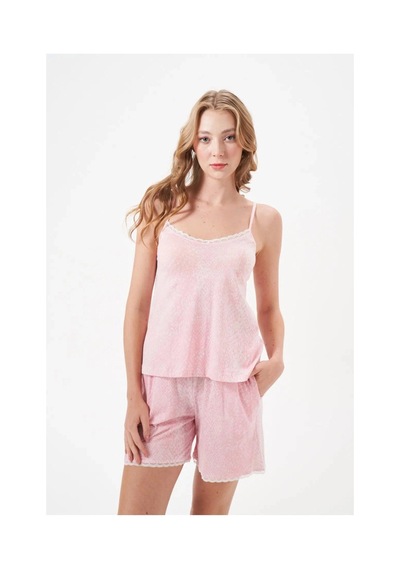 Angbutik Pjs 29029 Kadın İp Askılı Şort Takım PEMBE