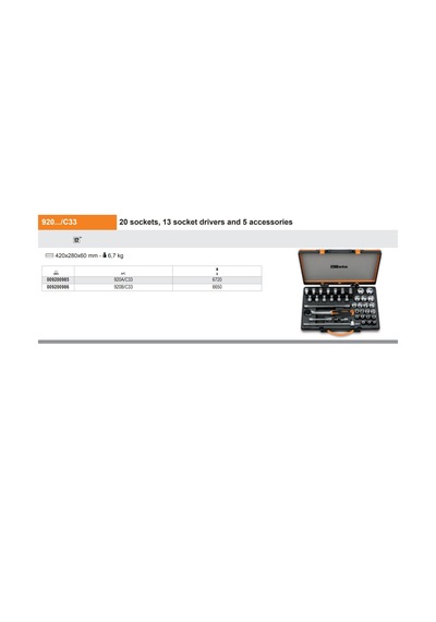 Beta 920a/c33 Lokma Takımı Ürün Kodu 009200985