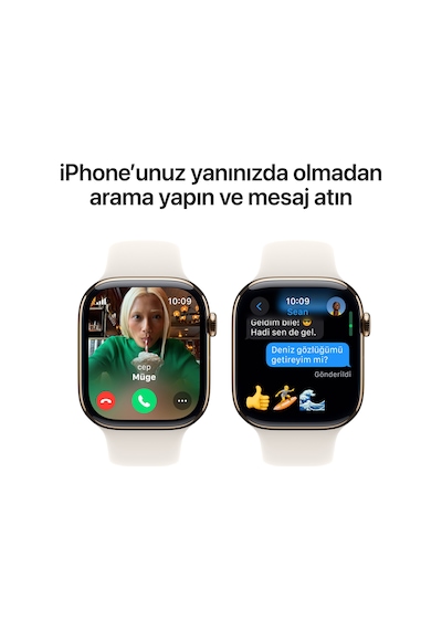 Apple Watch Series 10 GPS + Cellular 46 MM Titanyum Kasa Spor Kordon M/L Akıllı Saat (Apple Türkiye Garantili)