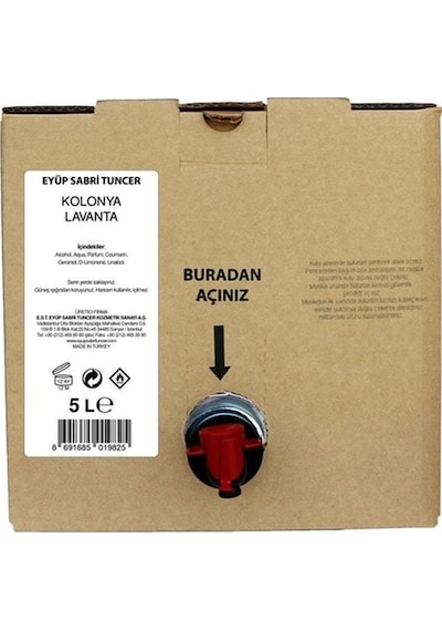 Eyüp Sabri Tuncer Lavanta Kolonyası 5 Lt Bag In Box