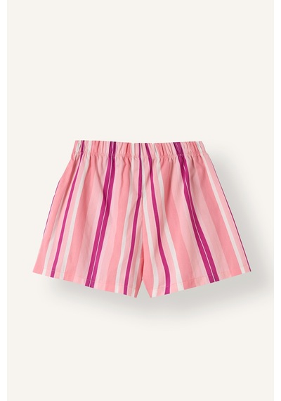 Defacto %100 Pamuk Regular Fıt Çizgili Şort Pijama Altı I3828ax26hspn40 Pembe-pn40