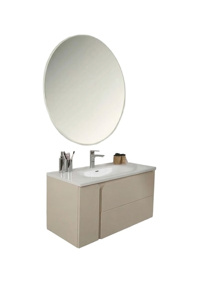 Kobos Future 100 Cm Banyo Dolabı Seti Vanilla Grey Vanilya Kobos Future 100 Cm Banyo Dolabı Seti Vanilla Grey Vanilya