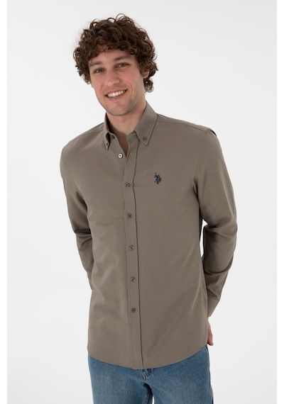 U.s. Polo Assn. Erkek Vizon Gömlek Basic 50306338-vr052 Vizon