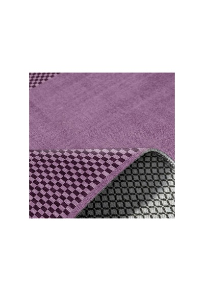 Mürdüm Lila Damalı Bordürlü Modern Halı Geometrik Salon Ve Oda Halısı 3047-4 Mor