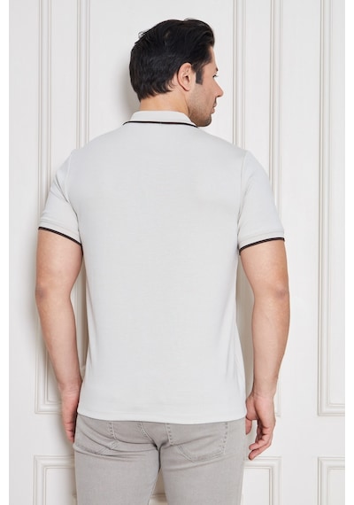 Erkek Jeuss Oysho Kumaş Fermuarlı Yakalı Bej Tshirt