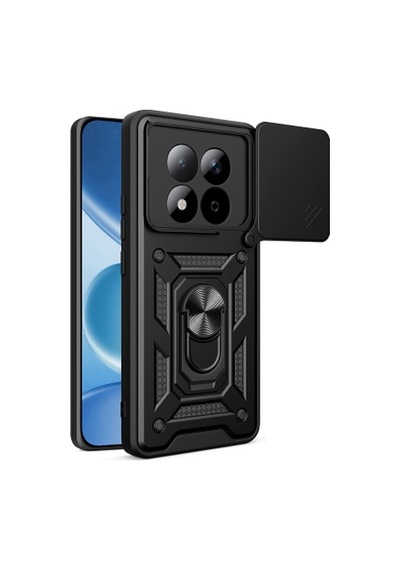 Xiaomi Redmi Note 15 Pro 4g Kılıf Magnetik Standlı Kamera Korumalı Zore Sürgülü Vega Kapak Xiaomi Redmi Note 15 Pro 4g Zore - Siyah
