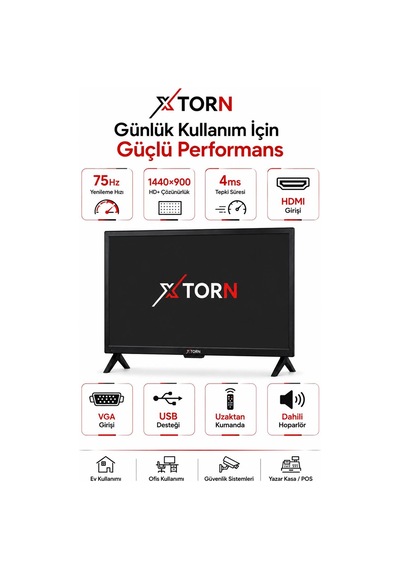 Torn 19" Sesli Uzaktan Kumandalı 75hz 5ms Hdmı Vga Geniş Ekran Monitör