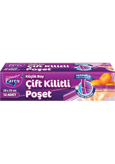 Çift Fermuarlı Kilitli Torbalar Küçük Boy 14 Çanta 20 X 25 Cm 4296