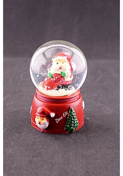 Noel Baba Temalı Mini Boy Işıklı Dekoratif Yeni Yıl Noel Baba Temalı Mini Boy Işıklı Kar Küresi 6,5 Cm Kar Küresi