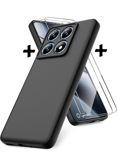 Xiaomi Mi 14t Pro Kılıf Korumalı Silikon + Ekran Koruyucu Cam Set