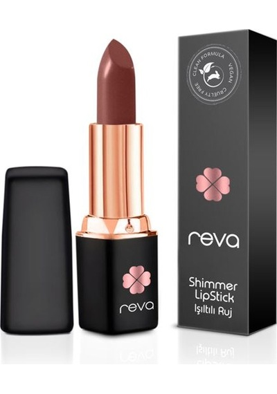 Reva Shimmer Lipstick Clean Formula Ruj Fired Brick