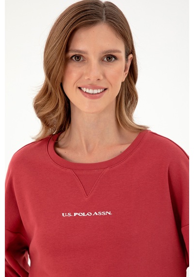 U.S. Polo Assn. Kadın Vişne Bisiklet Yaka Sweatshirt 50296945-VR223 U.S. Polo Assn. Kadın Vişne Bisiklet Yaka Sweatshirt 50296945-VR223