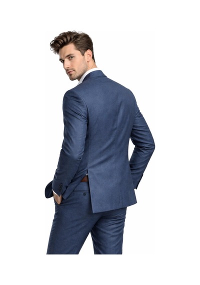Suitmen Erkek Silim Fit Yelekli Çift Yırtmaçlı Takım Elbise Bgl-st05327 İndigo