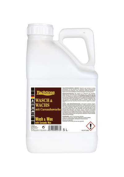 Yachticon - Wash & Wax 2'si 1 Arada Yıkama Ve Vaks 5 Lt : Teknenizi Yıkarken Aynı Anda Cila Atın, Carnauba Parlaklığına Kavuşturun
