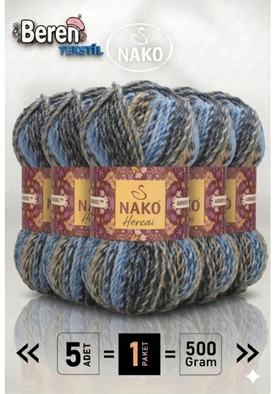 Hercai-5'li Paket Renk : 7247 - 100gr/156m - Hırka, Kazak, Atkı, Bere, Patik İpi