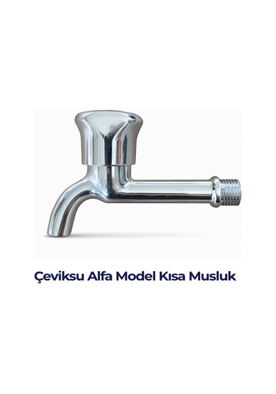 Alfa Model Kısa Tip Musluk 1/2" Pirinç İç Mekanizma Krom Kaplama