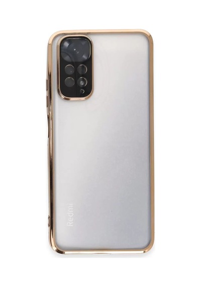 Newface Xiaomi Redmi Note 11 Kılıf Razer Lensli Silikon - Gold Altın