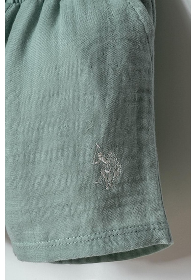 U.S. Polo Assn. Erkek Bebek 2 Li Şort Gömlek Takım Mint-2257 mint