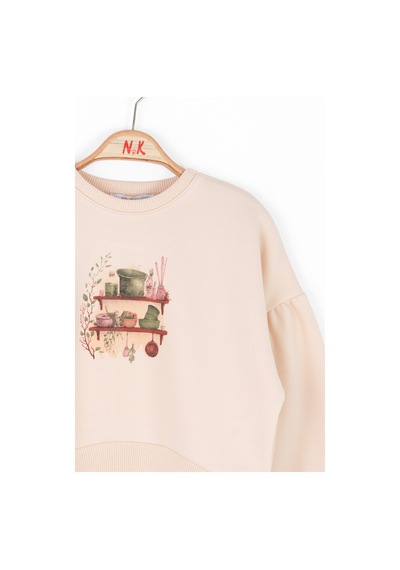 Xo Kids Kiz Çocuk Sweatshirt 4-8 Yaş 37518 Krem