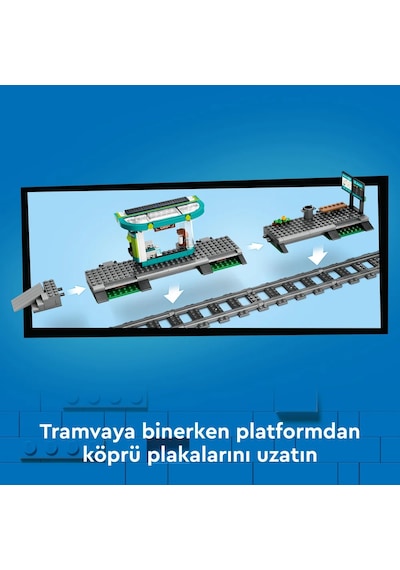 LEGO® City Şehir Merkezi Tramvay İstasyonu 60423 - 7 Yaş ve Üzeri Oyuncak Tren ve Araç Meraklıları için Yaratıcı Oyuncak Yapım Seti (811P)
