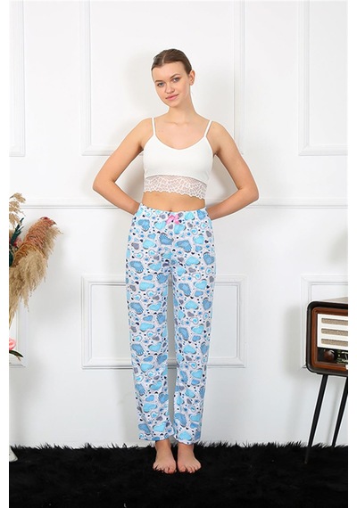 Akbeniz Kadın Pamuklu Alt Pijama 27469 - S Mavi