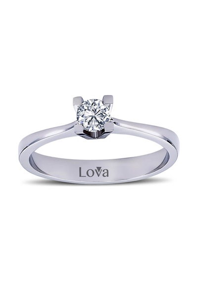 Lova F Renk 0,24 Karat Pırlanta Tektaş Yüzük - HRD Sertifikalı - 1050013