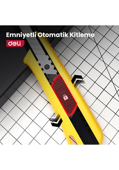 Delı Profesyonel Plastik Saplı Maket Bıçağı 18mm Yeni