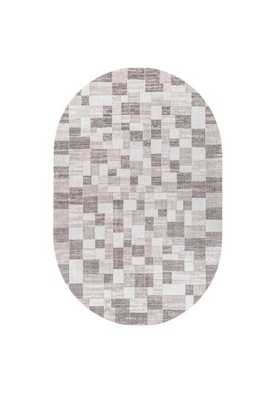 Etnik Craft Madre Modern Desenli Oval Halı Md05 Bej Kahve