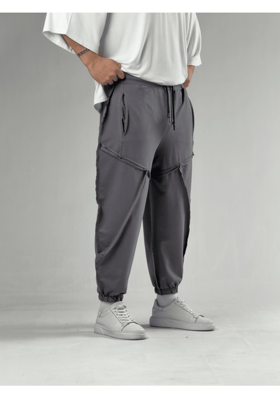 Cocopelli Dikiş Detaylı Füme Erkek Jogger Pantolon Coc3107