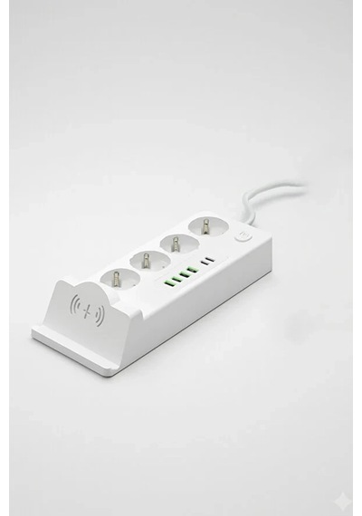 Akım Korumalı Kablosuz Şarjlı Masaüstü Priz 4 Priz, 4 Usb, 2 Type-c Diğer