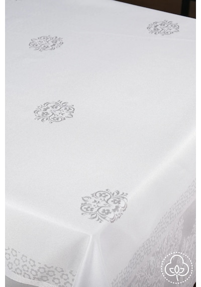 Viyana Lüx Jakar Kumaş Gri Masa Örtüsü Dikdörtgen 160x320 Cm - 1114 Çok Renkli