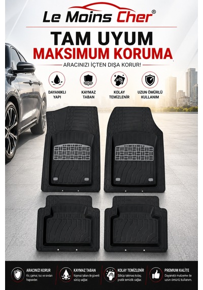 Mg Hs Comfort Havuzlu Oto Paspası Kaymaz Taban Dayanıklı Joker Krom