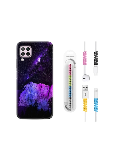 Huawei P40 Lite Kılıf Kablo Koruyuculu Purple Mountain 1640