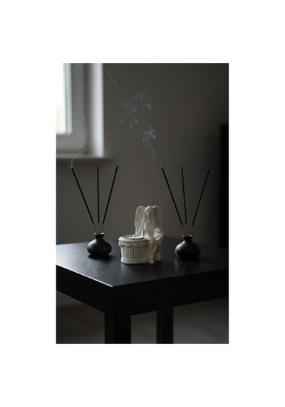 Dekoratif Melek Figürlü Tealight Mumluk - Estetik Tasarım Masaüstü Biblo Ve Şamdan Beyaz