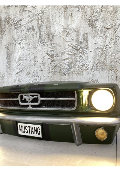 Işıklı Mustang Duvar Obje Araba ,haki