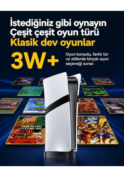 Gs5 Pro Kablosuz Çift Kol Yeni Nesil Oyun Konsolu Uyumlu 4k-hdmı 53 Emulatör 30000 Oyunlu 2.4g Gaming Atari