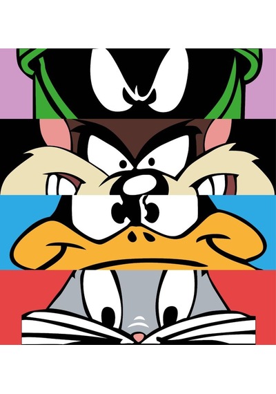 Looney Tunes Karakter Gözleri Renkli Blok Dtf Transfer Baskı Evde Ütü İle Yapıştırılan Çocuğa/yetişkine Tekstil Baskısı