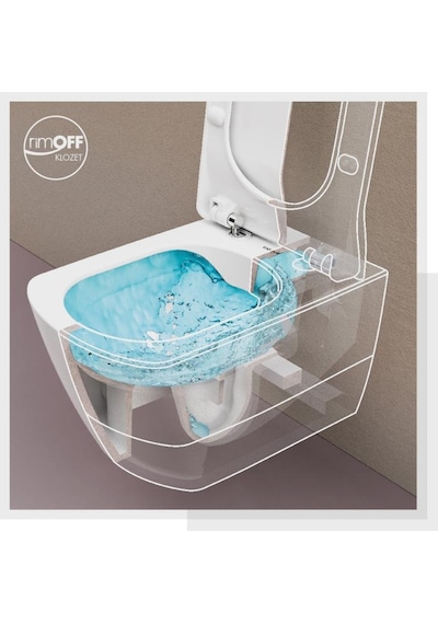 Creavit Elegant Rim-off Asma Klozet + Yavaş Kapanır Kapak + VitrA Gömme Rezervuar Set