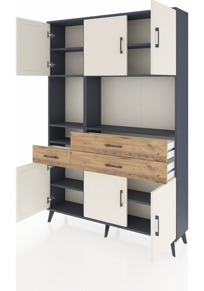 Arges Dolap 9 Raflı 3 Çekmeceli 6 Kapaklı 132x30x195 Antrasit-aytaşı/çam Aytası/atlas Çam Arges Dolap 9 Raflı 3 Çekmeceli 6 Kapaklı 132x30x195 Antrasit-aytaşı/çam Aytası/atlas Çam