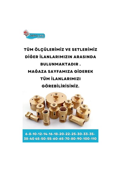 Tr 70 Mm Granit Mermer Seramik Fayans Beton Taş Delme Panç Spiral Avuç Taşlama Matkap Uyumlu M14 Aparat